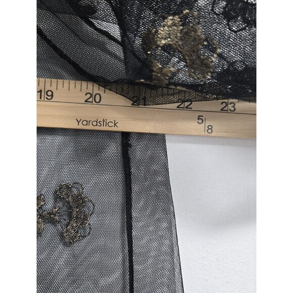 VTG Nicole Bakti Cardigan Womens M Black Lace Sheer Flower USA Whimisigoth Fairy - Picture 8 of 8